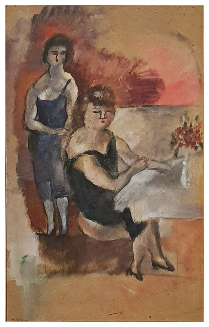 Deux dames,painting by Jules PASCIN